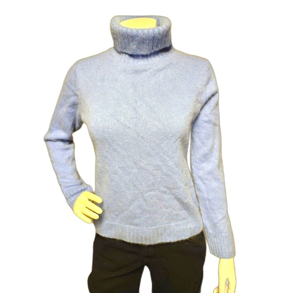 Kirkland Signature 100% Pure Cashmere Soft Blue Turtleneck